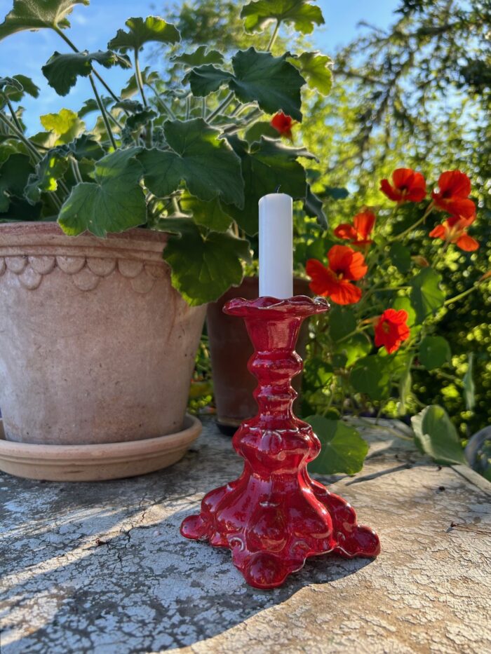 Barock Ljusstake Röd