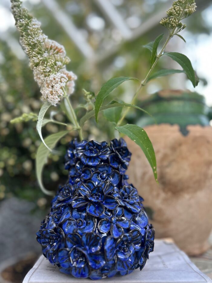 Blomster Keramikvas blå