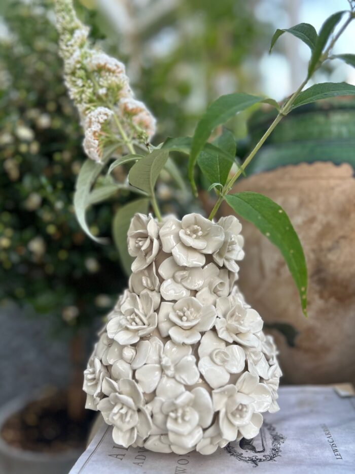 Blomster Keramikvas vit