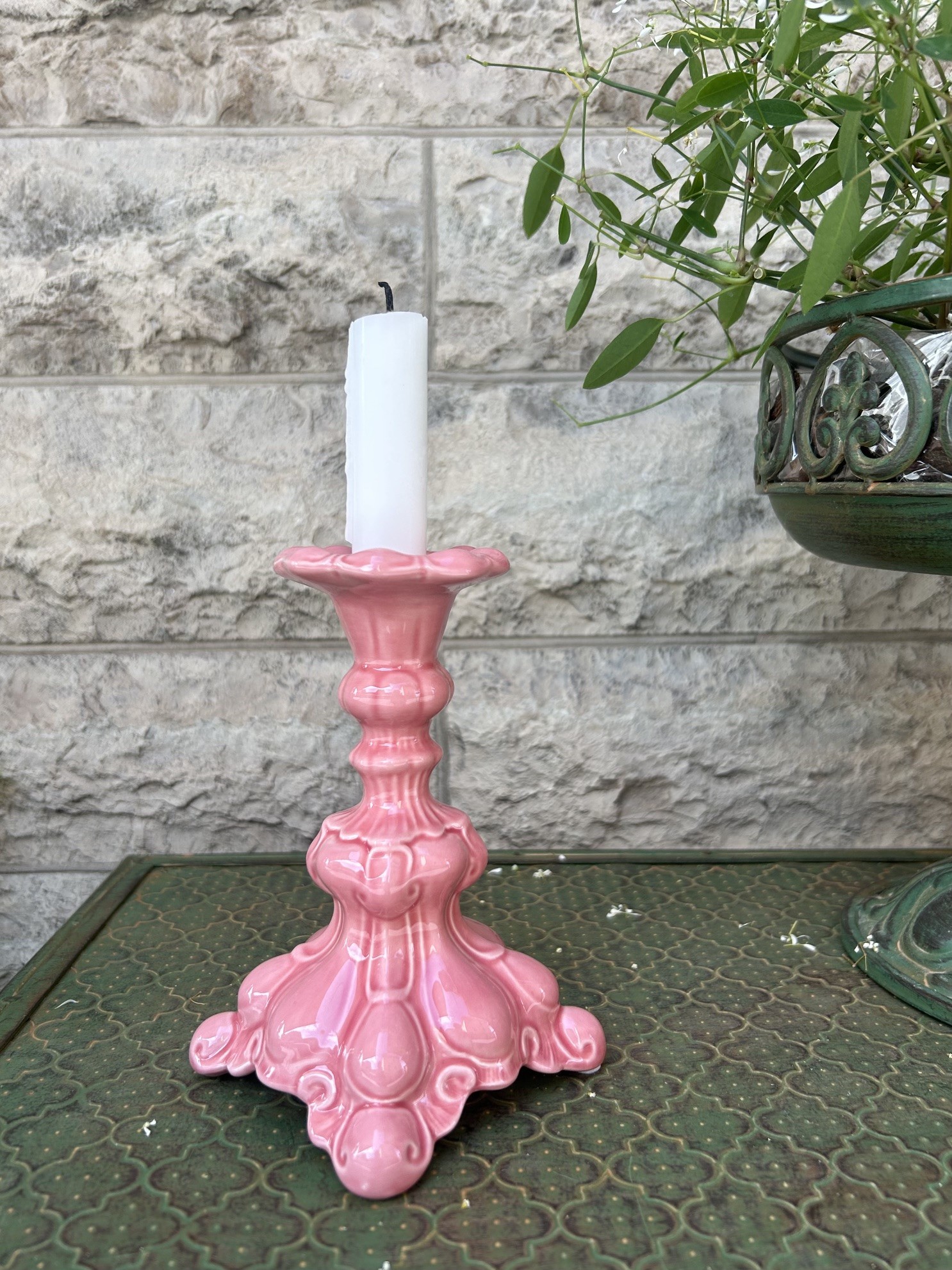 Barock Ljusstake Rosa - Bild 2